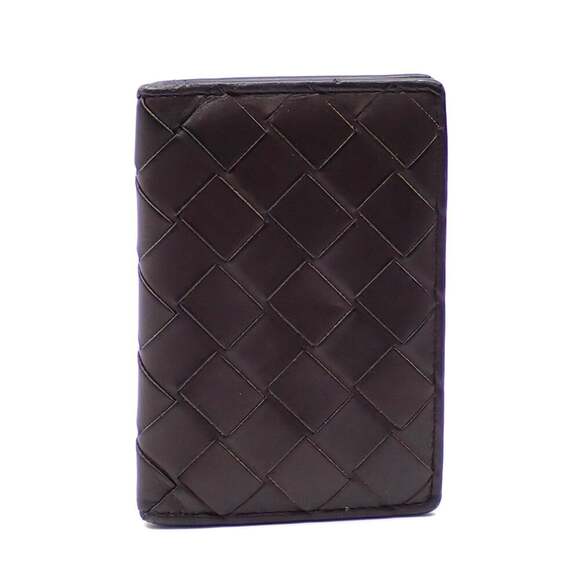 Bottega Veneta Intrecciato Men's Card Case Brown Green Leather 749417